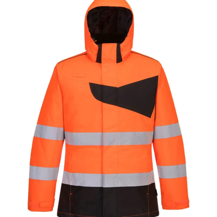 Portwest PW2 vinterjakke, hi-vis orange/sort, str. 2XL