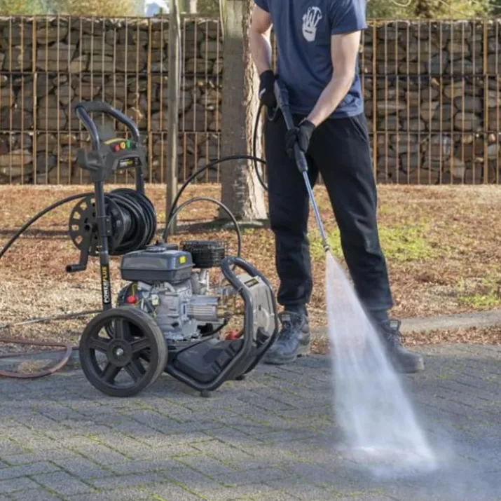 PowerPlus højtryksrenser, 210cc benzin, selvsugende