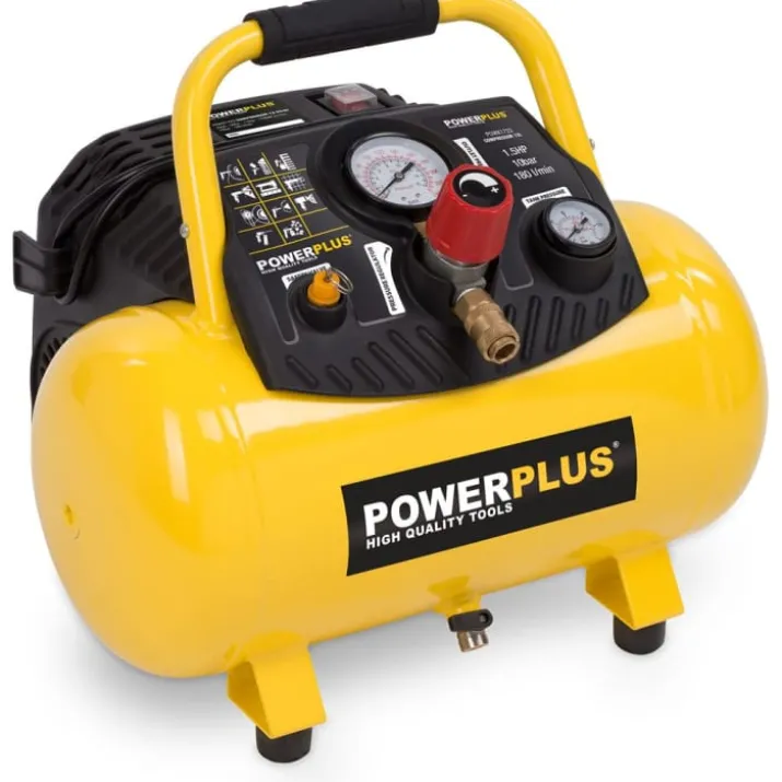 PowerPlus oliefri kompressor med 12 liters tank, 1,5HK