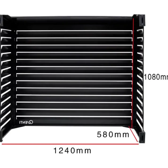 Qventi varmepumperskjuler aluminium, 115 cm, antracit