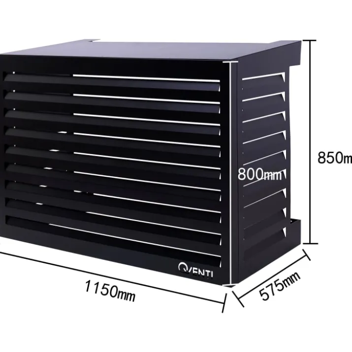 Qventi varmepumperskjuler aluminium, 115 cm, sort