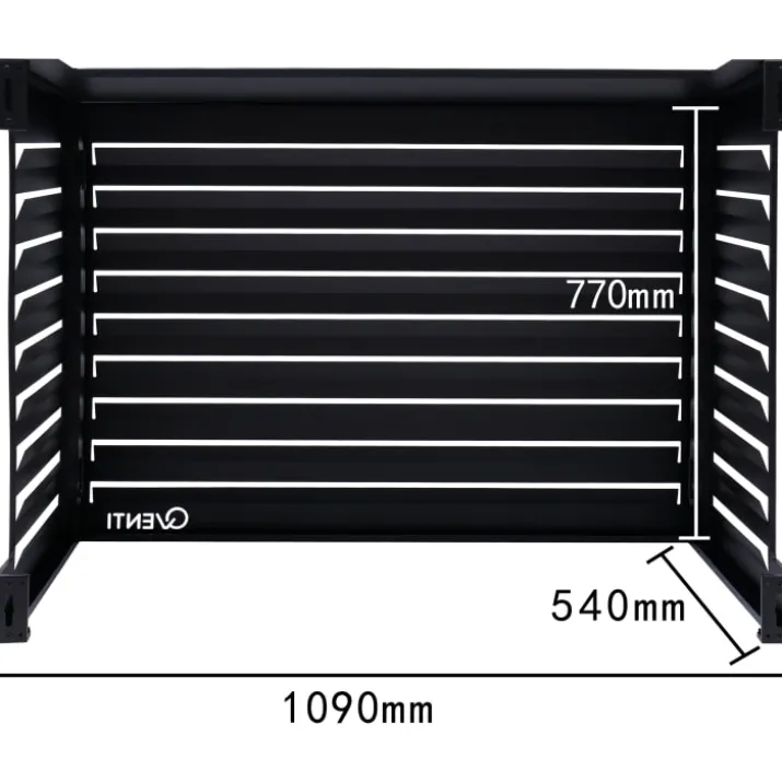 Qventi varmepumperskjuler aluminium, 115 cm, sort