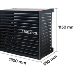 Qventi varmepumperskjuler aluminium, 130 cm, sort