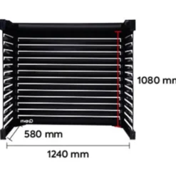 Qventi varmepumperskjuler aluminium, 130 cm, sort