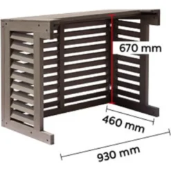 Qventi varmepumperskjuler komposit, 100 cm, brun