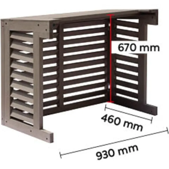 Qventi varmepumperskjuler komposit, 100 cm, brun