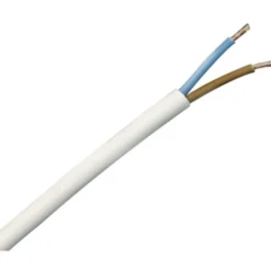 Rund plastledning PKA 2x1,5 mm², hvid
