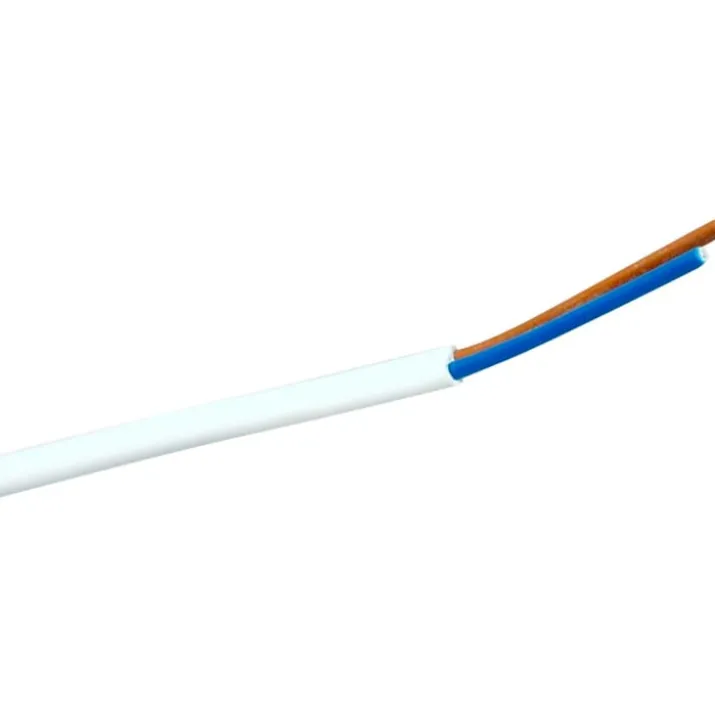 Rund plastledning PKL 2x0,75 mm², hvid, 10 meter