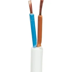 Rund plastledning PKL 2x0,75 mm², hvid, 25 meter