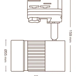 Scan Products Esma 3F skinnespot, 3000K, Ø5,5 cm, sort
