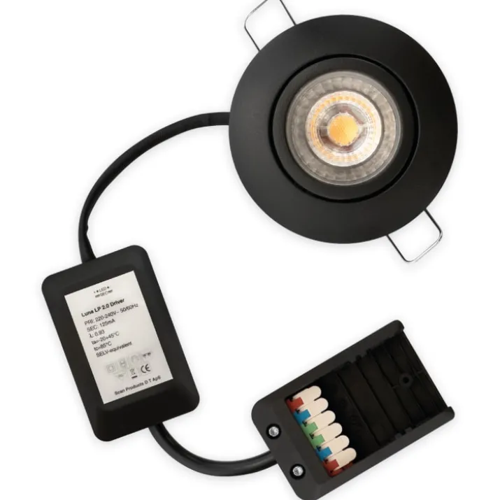 Scan Products Luna Low Profile 2.0 indbygningsspot, 2700K, mat sort