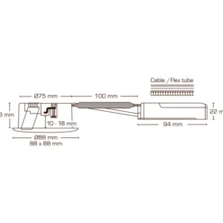 Scan Products Luna Low Profile indbygningsspot, 2700K, aluminium