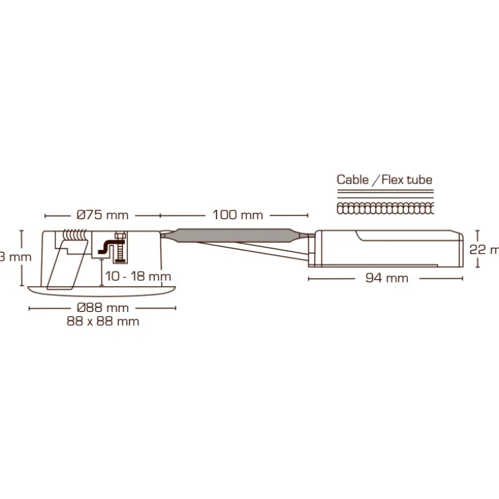 Scan Products Luna Low Profile indbygningsspot, 4000K, aluminium
