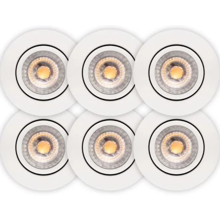 Scan Products Luna Low Profile indbygningsspot, mat hvid, 2700K, 6 stk