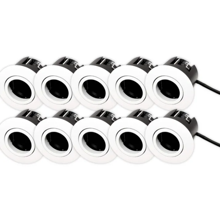 Scan Products Luna Quick Install 2.0 indbygningsspot, GU10, mat hvid, 10 stk