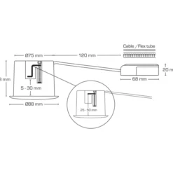 Scan Products Luna Quick Install 2.0 indbygningsspot, GU10, mat hvid, 10 stk