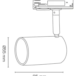 Scan Products Mita 1F skinnespot, Ø5,5 cm, 2700K/3000K, hvid