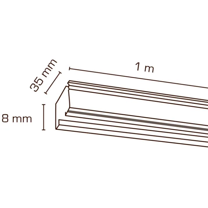 Scan Products Mita 1F strømskinne, hvid, 1 meter