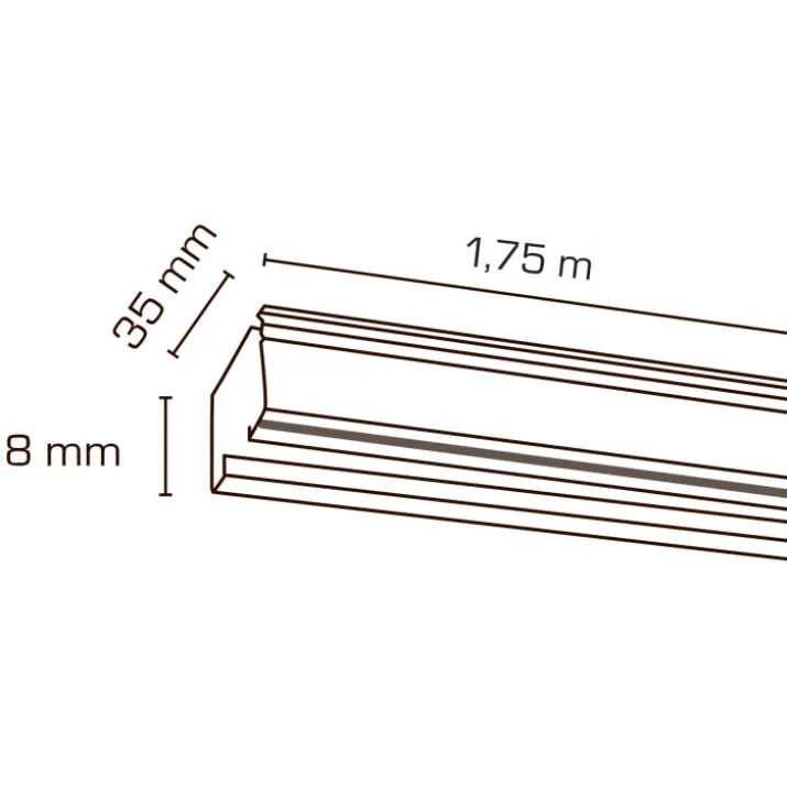 Scan Products Mita 1F strømskinne, hvid, 1,75 meter