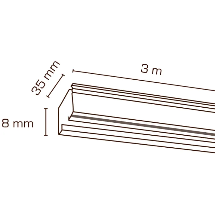 Scan Products Mita 1F strømskinne, hvid, 3 meter