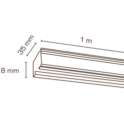 Scan Products Mita 1F strømskinne, sort, 1 meter