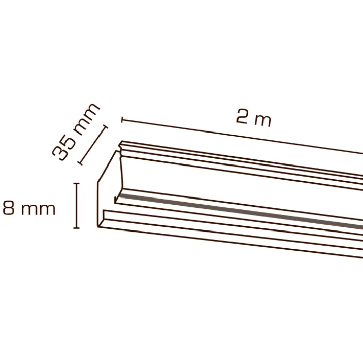 Scan Products Mita 1F strømskinne, sort, 2 meter