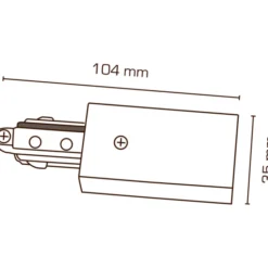 Scan Products Mita 1F tilslutning, hvid, højre