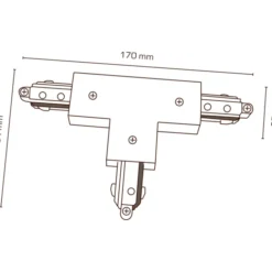 Scan Products Mita 1F T-stykke, sort, venstre