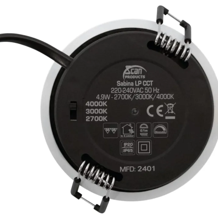 Scan Products Sabina Low Profile indbygningsspot, mat hvid, 6 stk