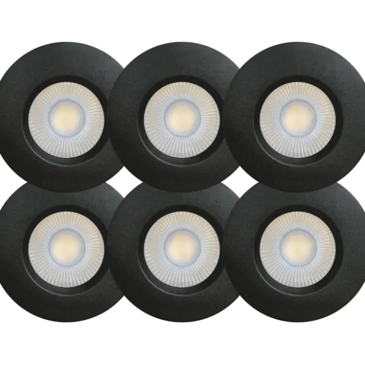 Scan Products Sabina Low Profile indbygningsspot, mat sort, 6 stk
