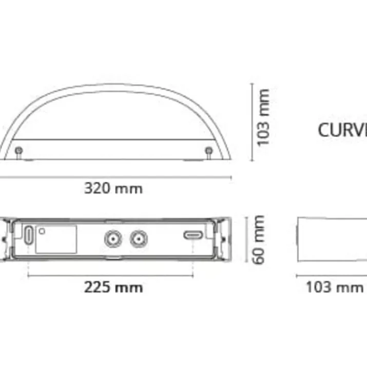 SG Curve udendørs væglampe, 2700K, sort