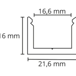 SG StripLine 1,8m LED skinne, påbyg, sort