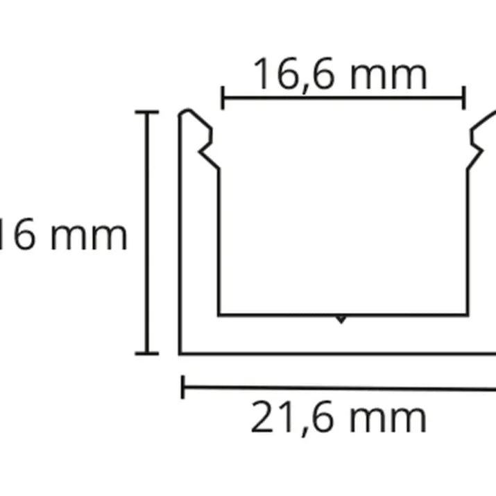 SG StripLine 1,8m LED skinne, påbyg, sort