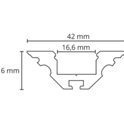 SG StripLine 1,8m LED skinne til hjørne, sort