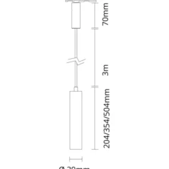 SG Zip Tube Micro 1F skinnependel, 2700K, hvid