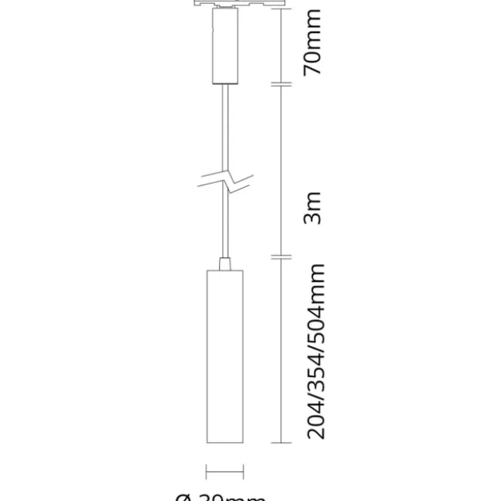 SG Zip Tube Micro 1F skinnependel, 2700K, sort