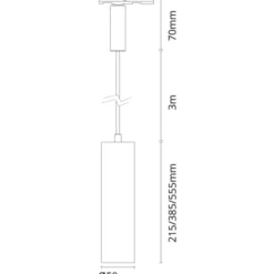 SG Zip Tube Mini 1F skinnependel, 3000K, hvid