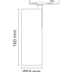 SG Zip Tube Mini 1F skinnespot, 3000K, sort