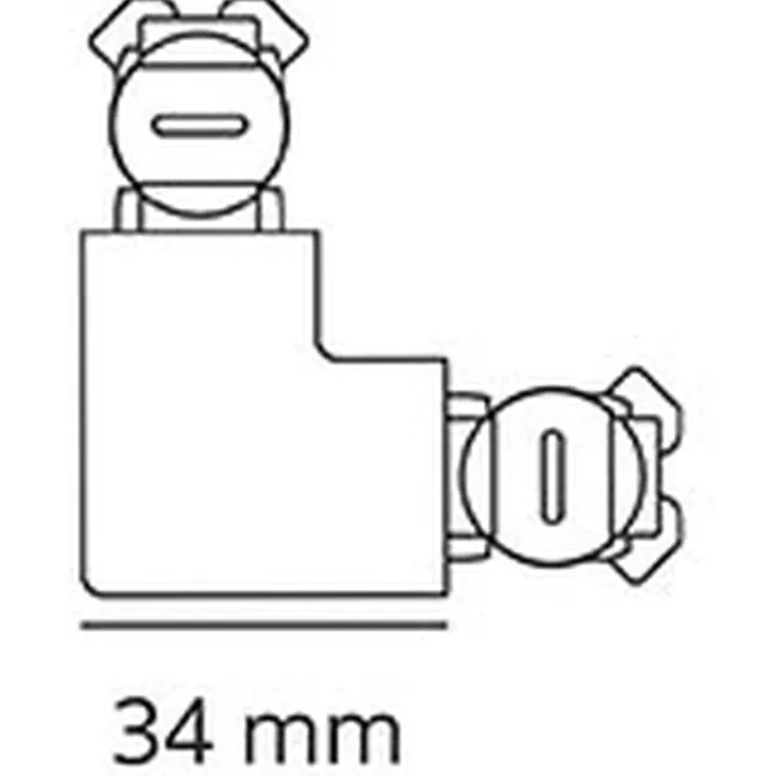 SG Zip vinkelstykke 1F, sort