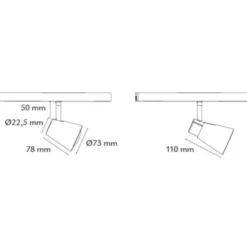SG Zip Zoom 1F skinnespot, justerbar hvid, hvid