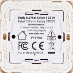 Shelly Blu batteritryk med 4 slutte, Zigbee, hvid