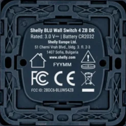 Shelly Blu batteritryk med 4 slutte, Zigbee, koksgrå