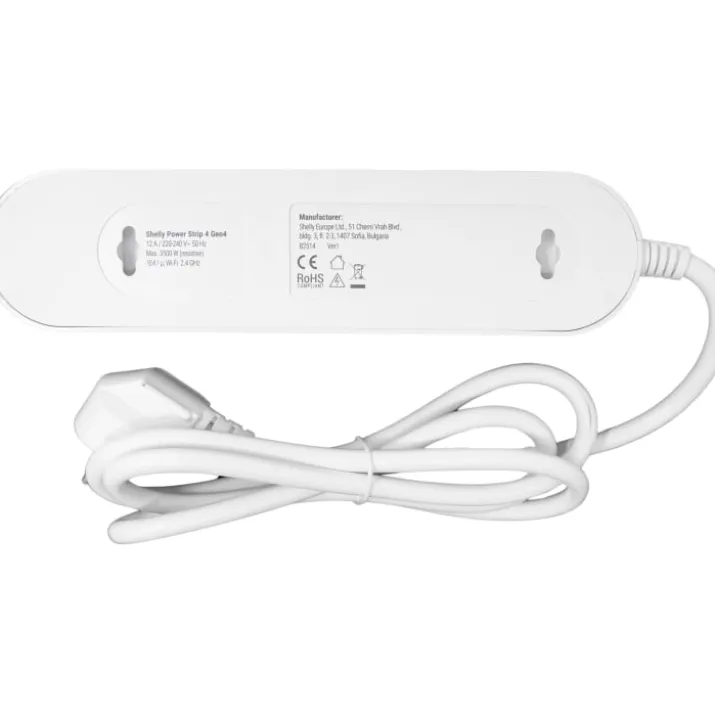 Shelly Gen4 stikdåse, Wi-Fi & Zigbee, hvid