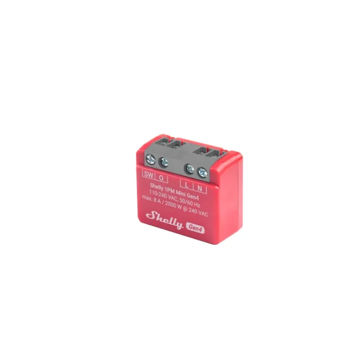 Shelly Mini Gen4 relæ med effektmåler, Wi-Fi & Zigbee