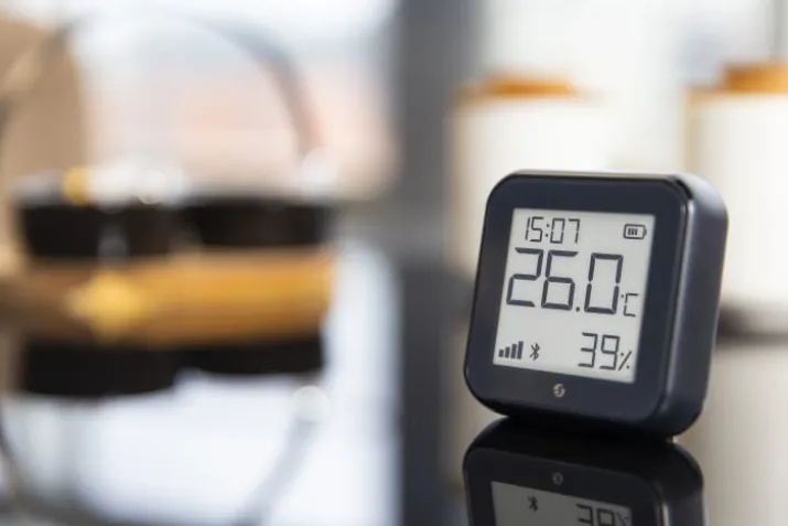 Shelly Plus trådløs temperatur- og fugtsensor, sort