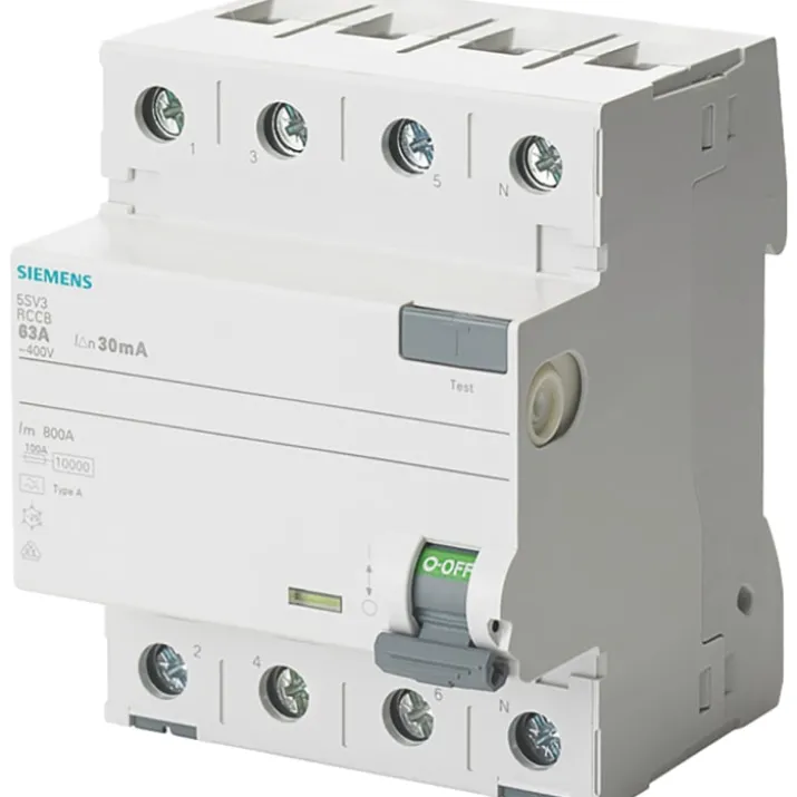 Siemens 5SV PFI relæ A, 4P, 63A