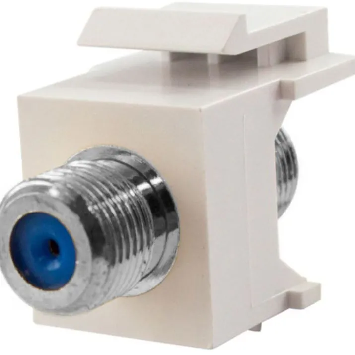Simply45 keystone F-connector, 3GHz, 75 Ohm, hvid