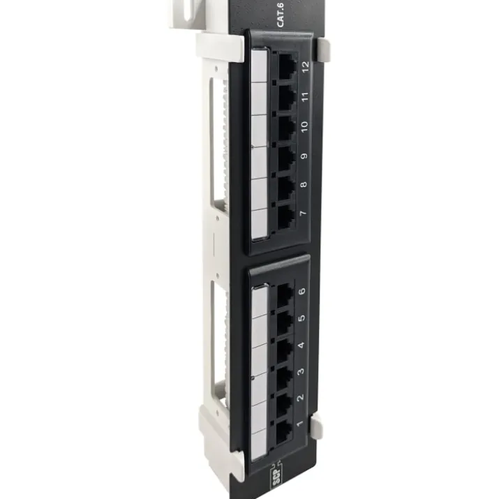 Simply45 RJ45 Patchpanel 12 port loaded, CAT6, til væg