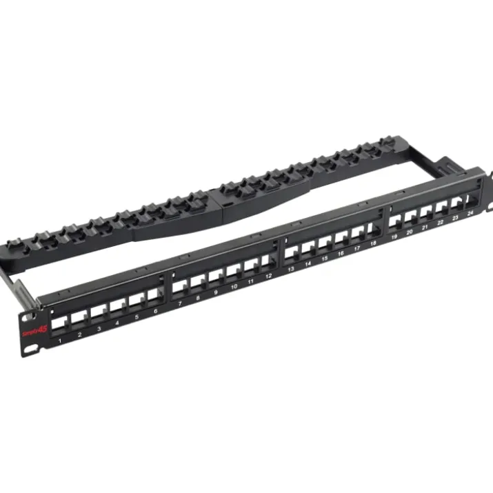 Simply45 RJ45 Patchpanel Rack 24 Port, unloaded, skærmet