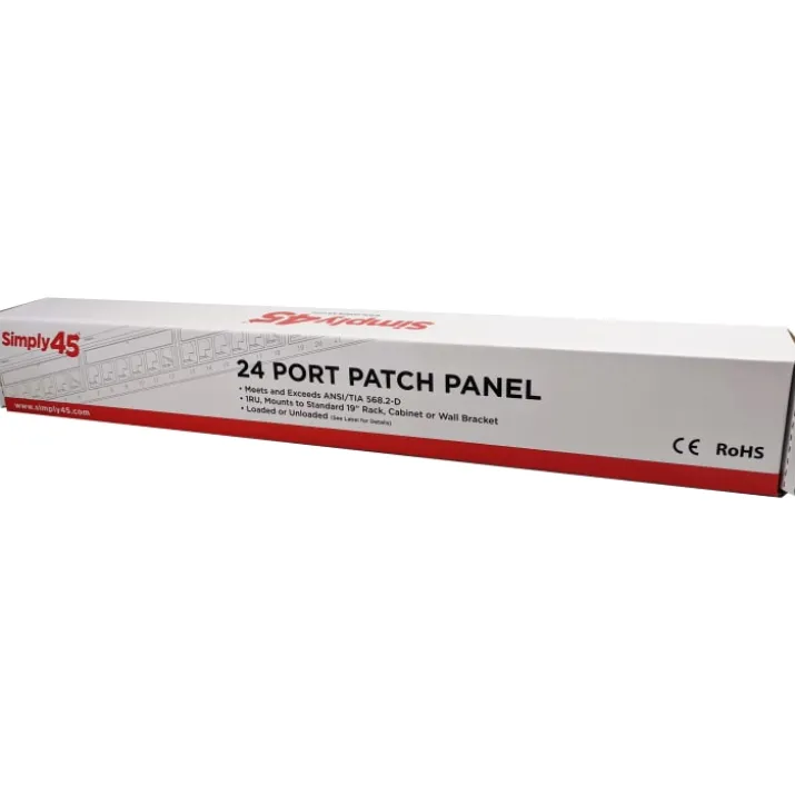 Simply45 RJ45 Patchpanel Rack 24 Port, unloaded, skærmet